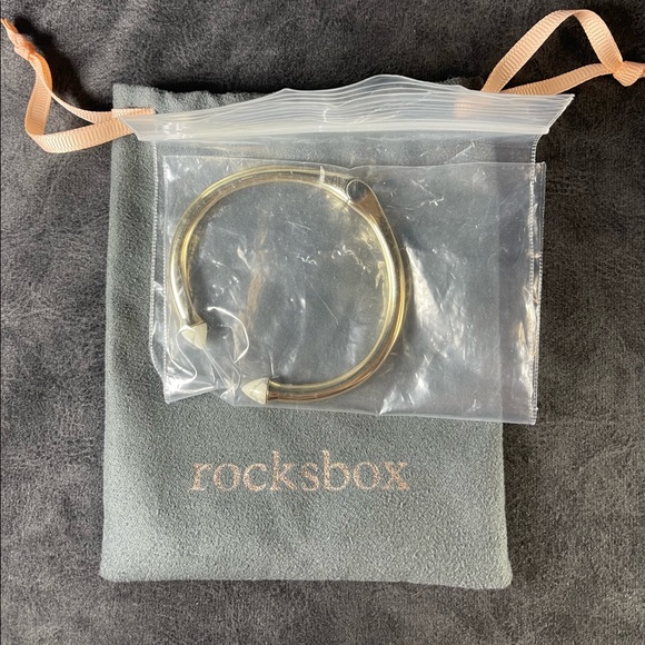 SLATE Porter Hinge Cuff Bracelet, Gold over Brass w/ Howlite, Rocksbox Exclusive - Picture 15 of 15